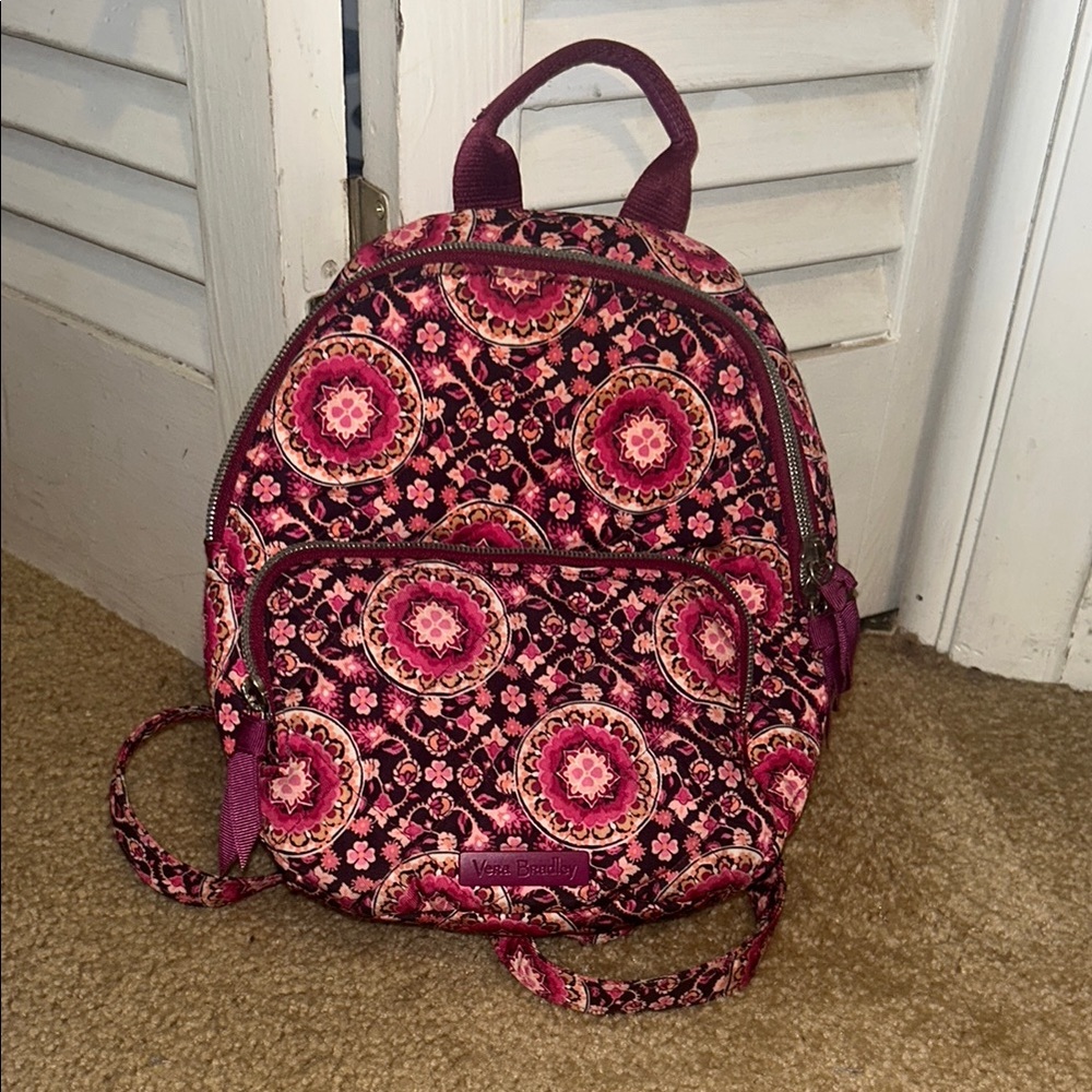 Vera Bradley Pink and Purple Floral Backpack